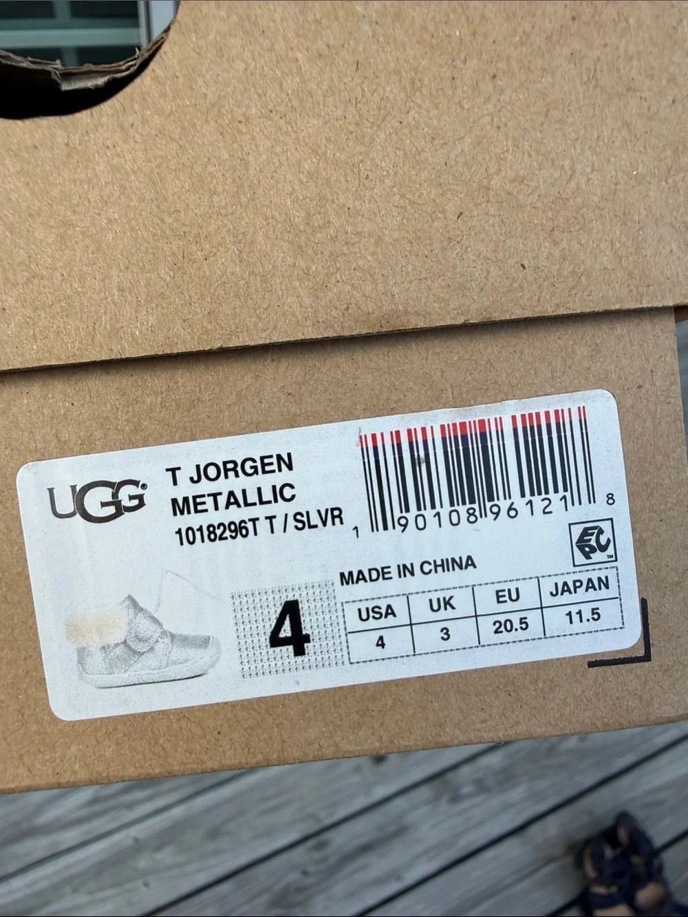 UGG Kids Metallic Silver Faux-Fur Velcro Booties